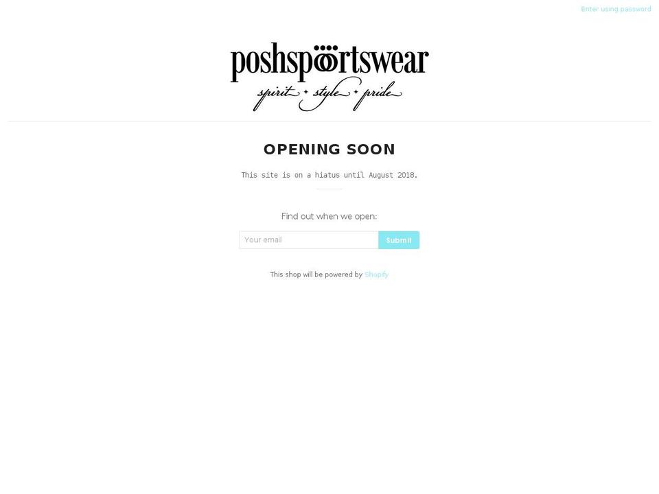 shop.poshsportswear.com shopify website screenshot