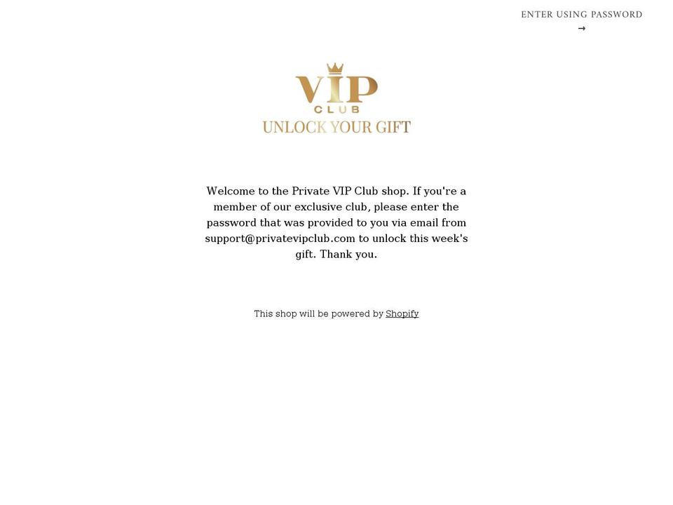 shop.privatevipclub.com — Shopify storefront screenshot