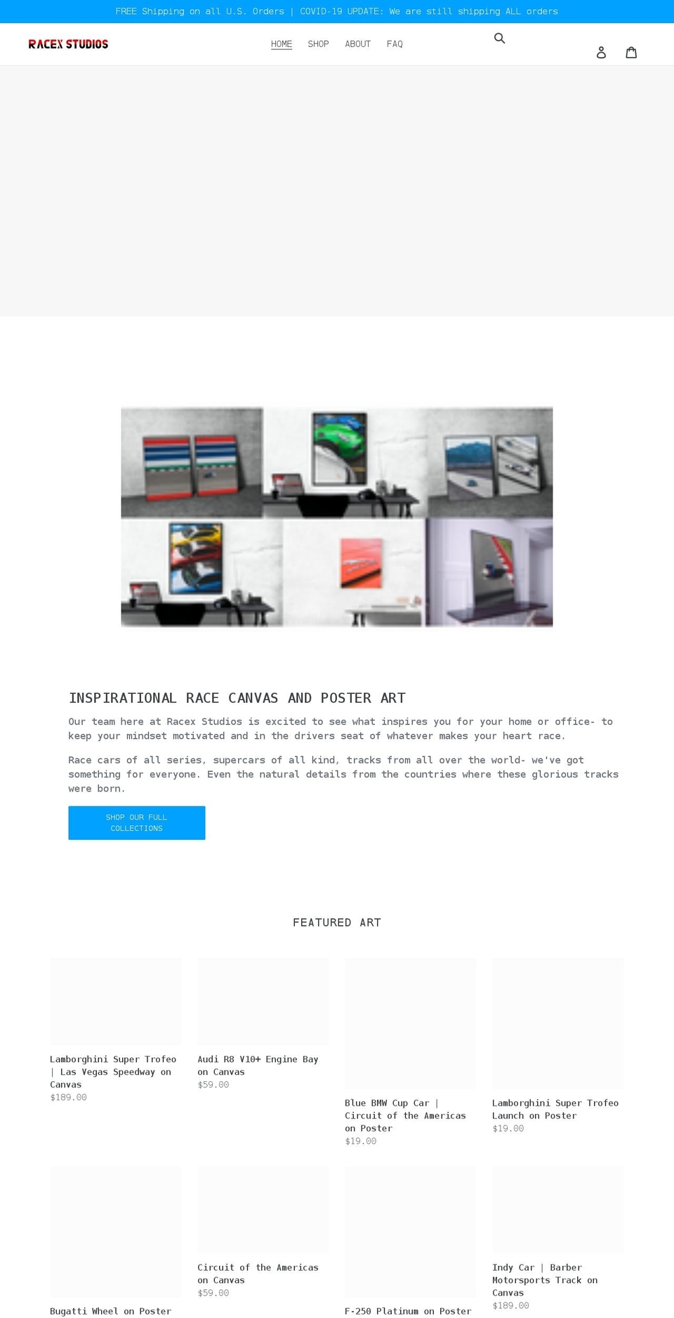 shop.racexstudios.com shopify website screenshot