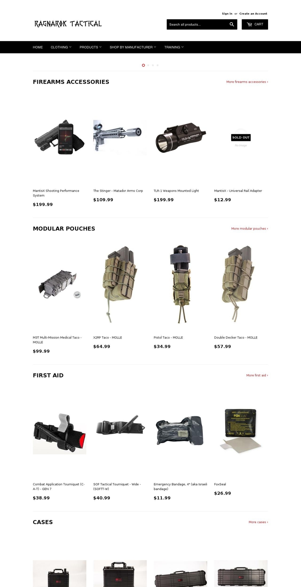shop.ragnaroktactical.ca shopify website screenshot