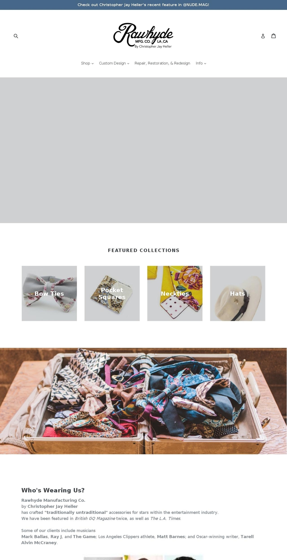 shop.rawhydemfg.com shopify website screenshot