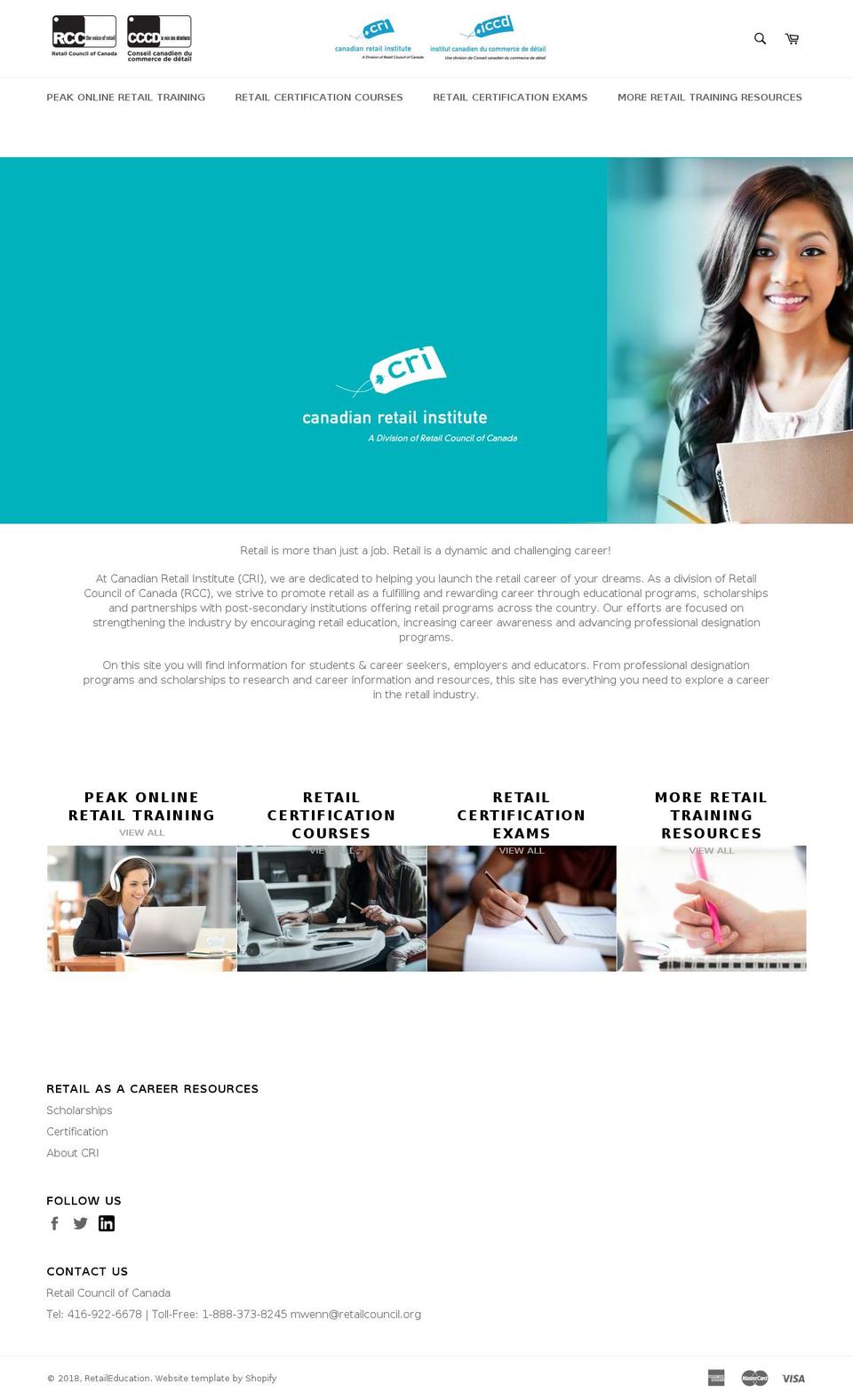 shop.retaileducation.ca shopify website screenshot