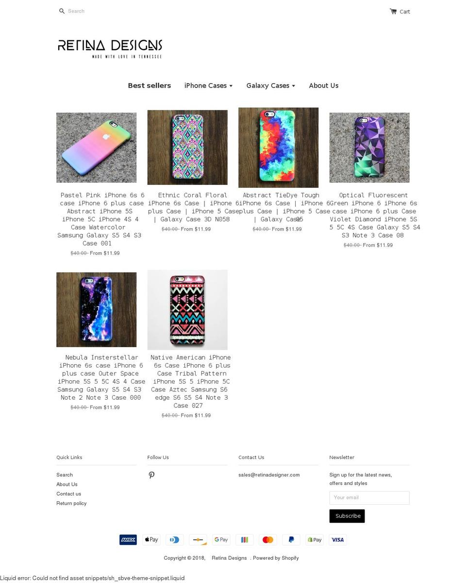 shop.retinadesigner.com shopify website screenshot