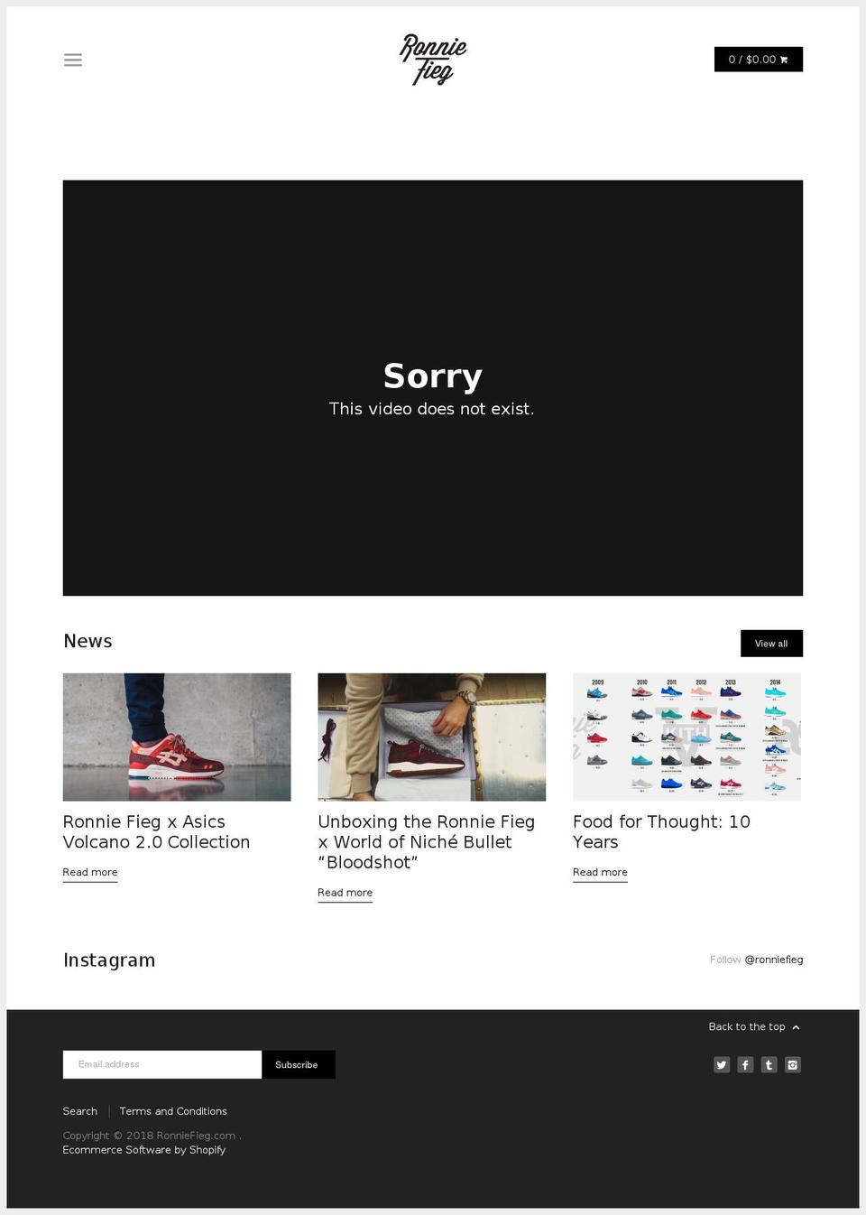 Ronnie Fieg 2.0 Shopify theme site example shop.ronniefieg.com