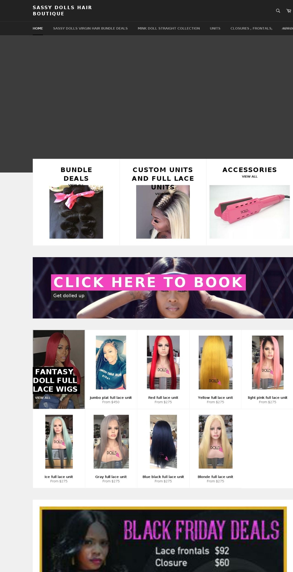 shop.sassydollsboutique.com — Shopify storefront screenshot