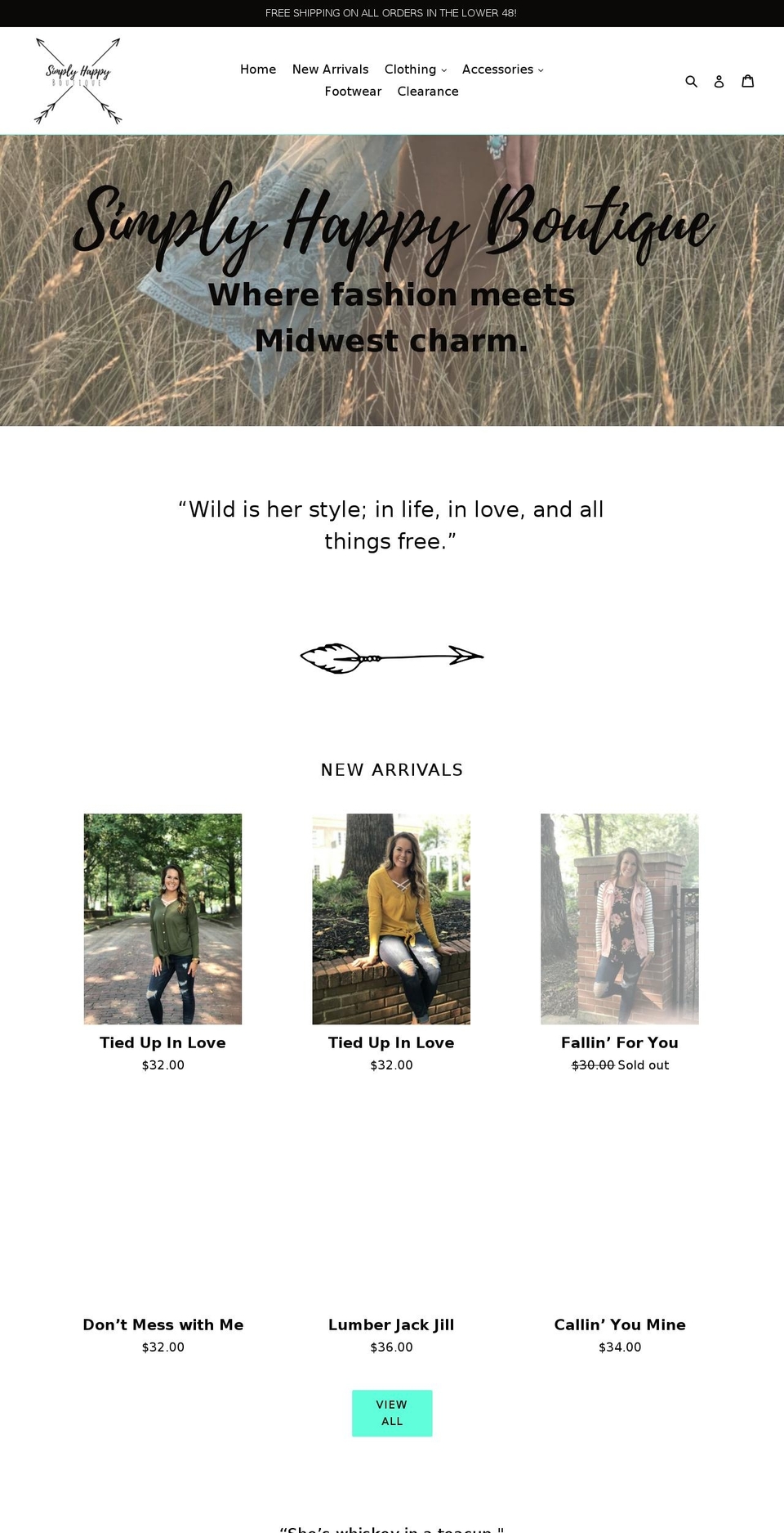 shop.simplyhappyboutique.com — Shopify storefront screenshot