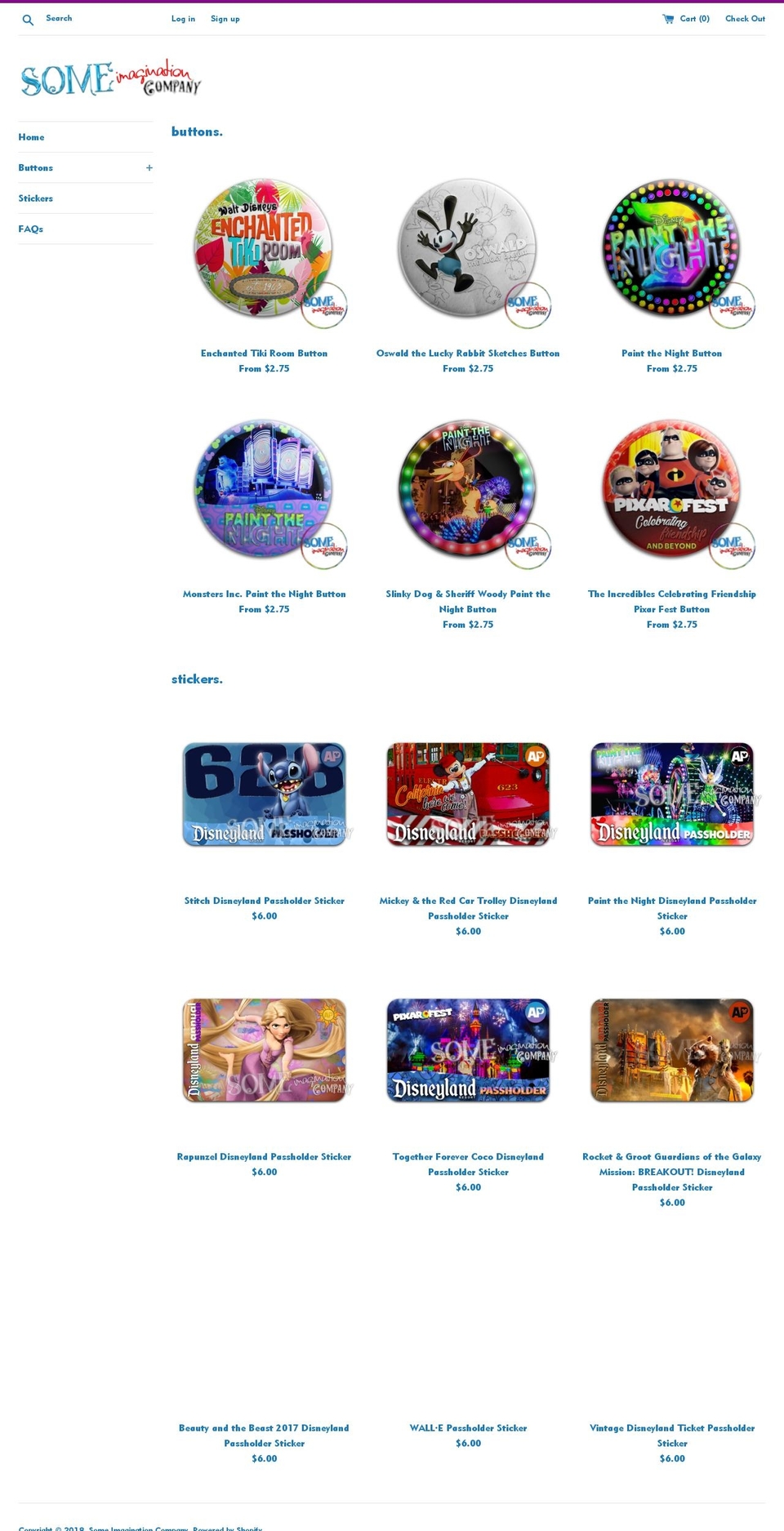 shop.someimaginationco.com — Shopify storefront screenshot