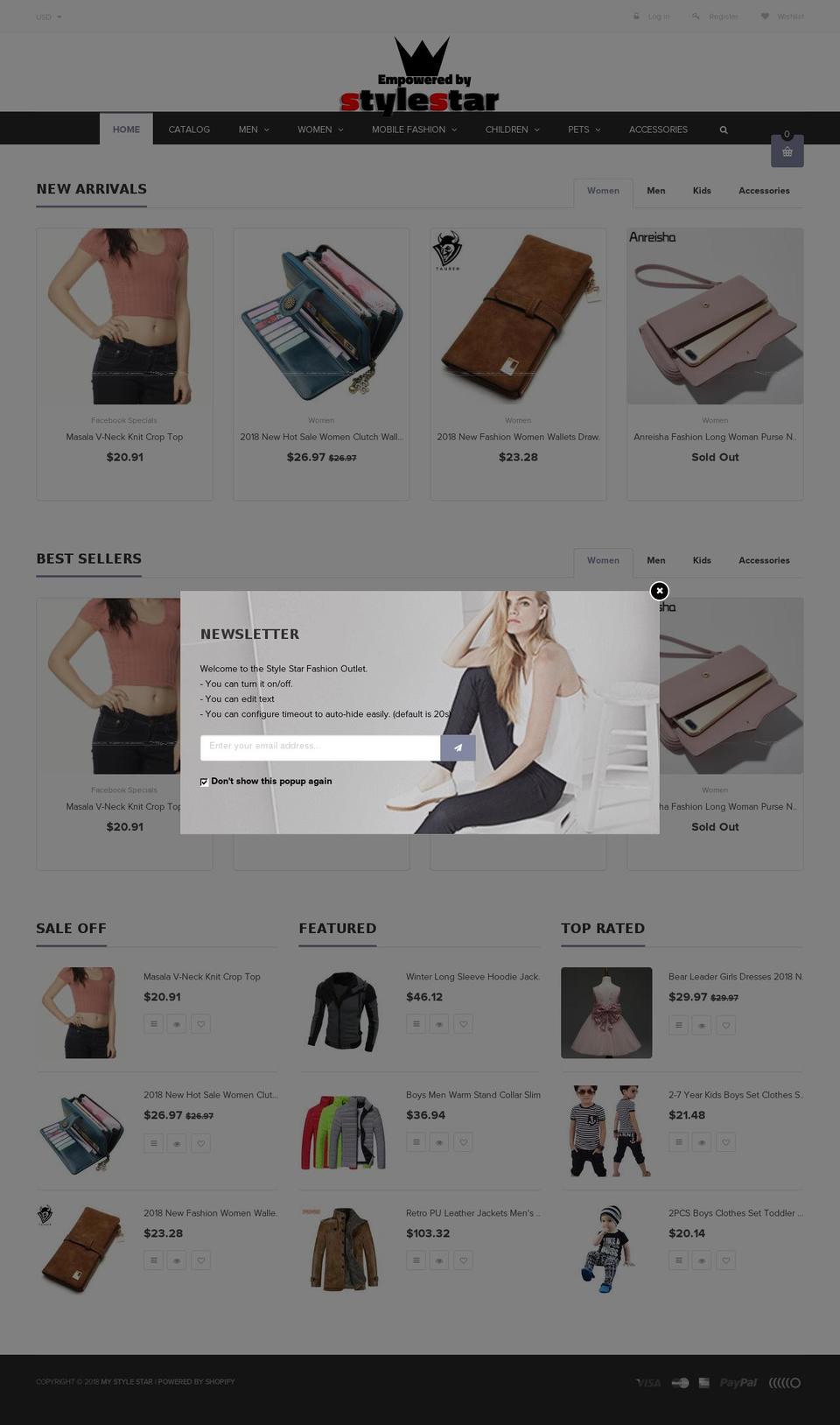 shop.stylestar.net shopify website screenshot