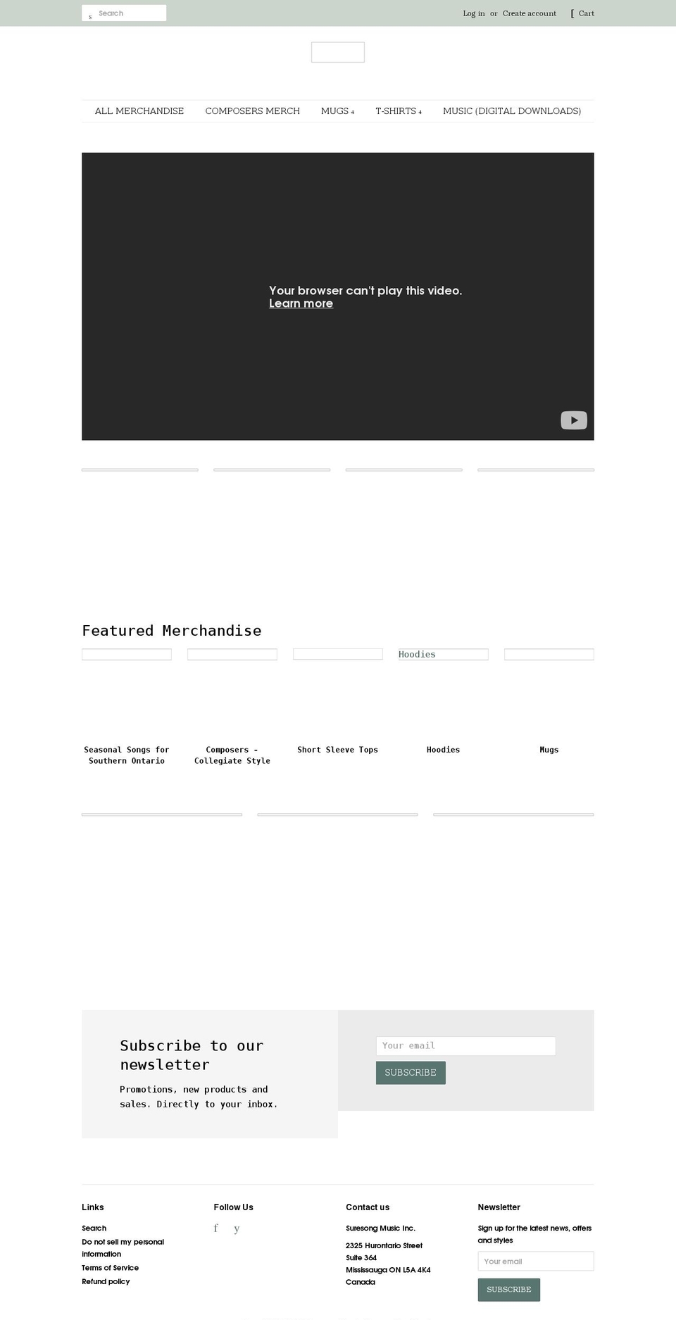 shop.suresongmusic.com shopify website screenshot