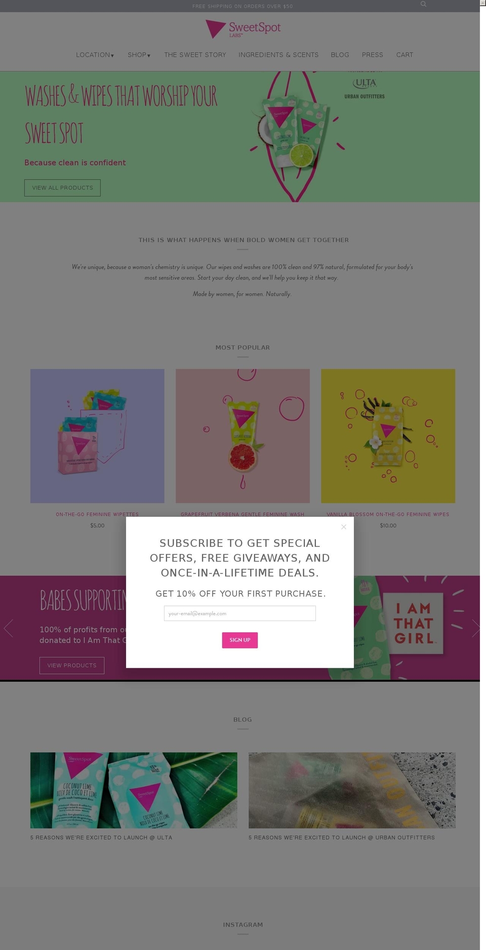 SweetSpot US Production - 07\/11\/2018 Shopify theme site example shop.sweetspotlabs.com