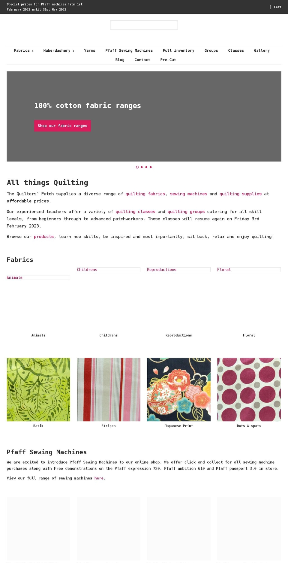 shop.thequilterspatch.com.au shopify website screenshot