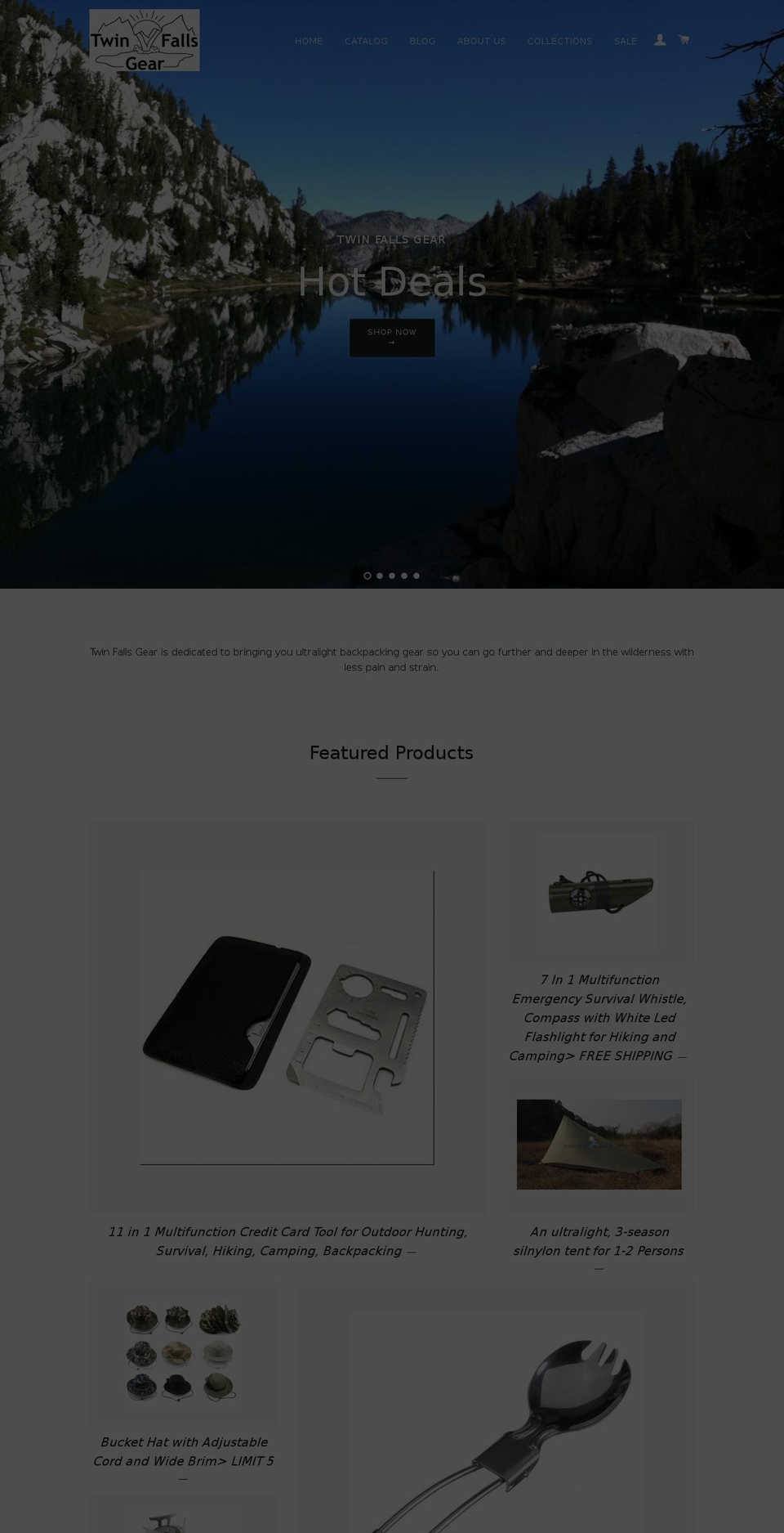 shop.twinfallsgear.com — Shopify storefront screenshot