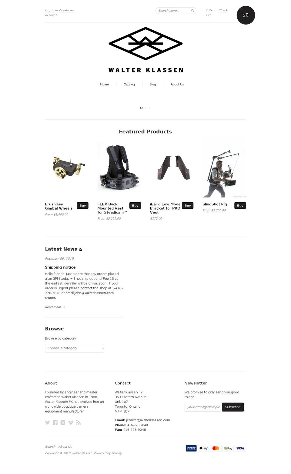 shop.walterklassen.com shopify website screenshot