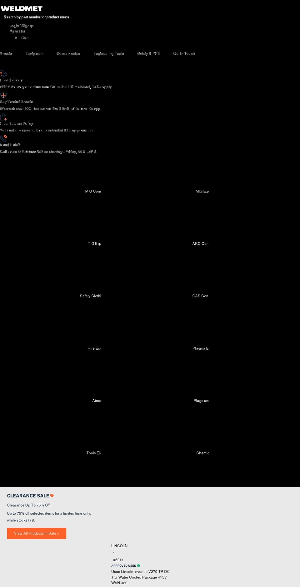 shop.weldmet.co.uk shopify website screenshot
