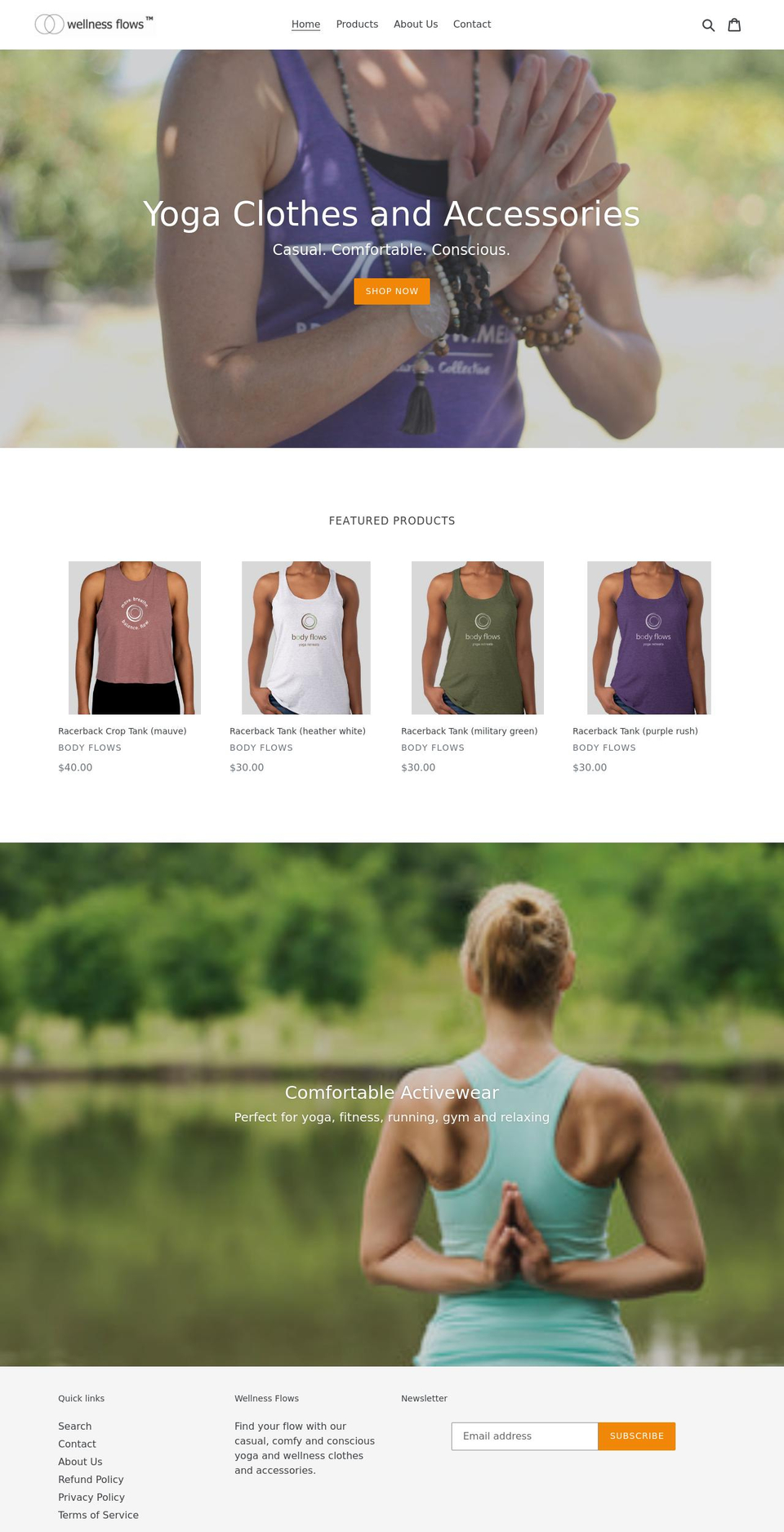 shop.wellnessflows.com shopify website screenshot