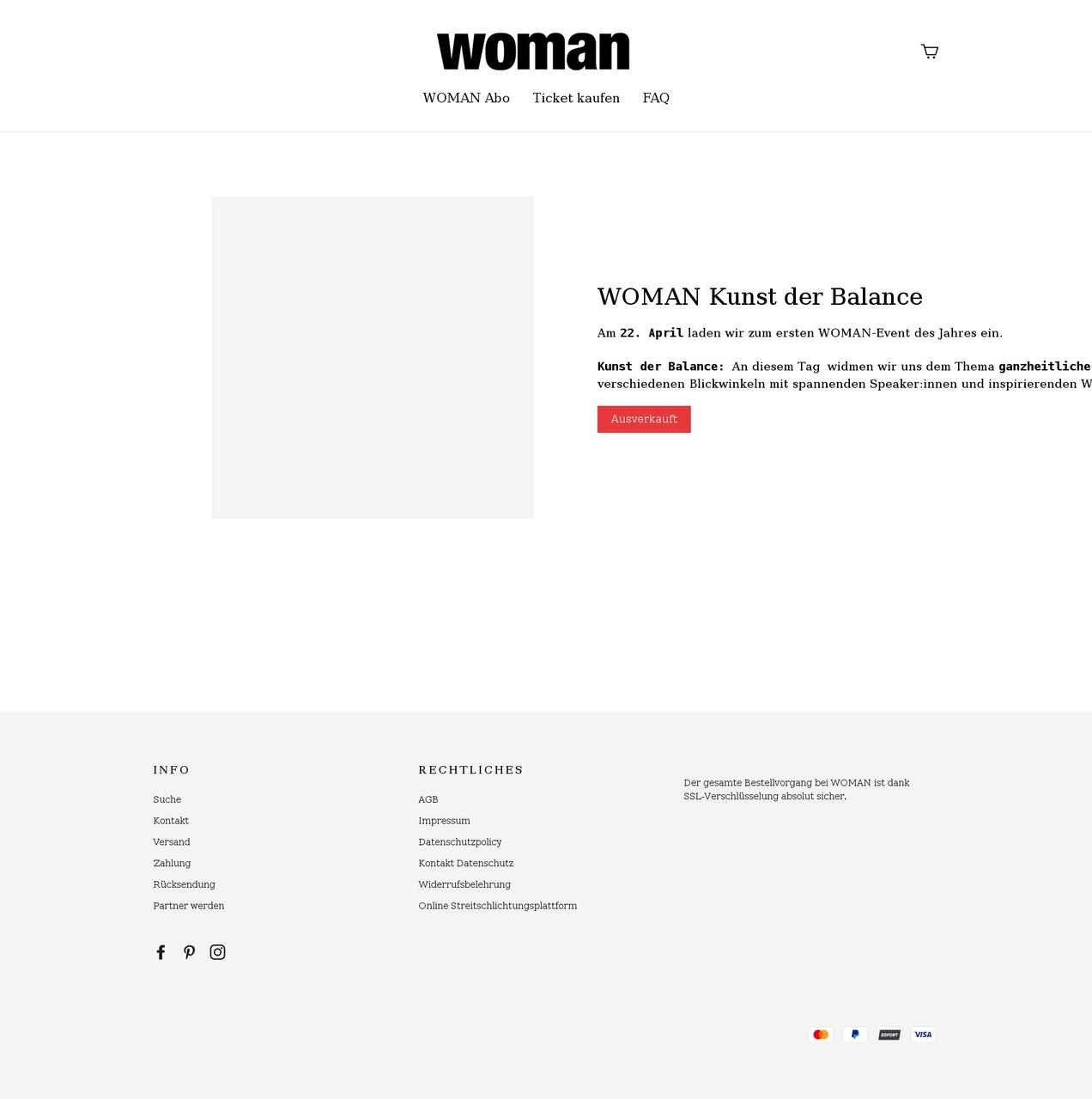 shop.woman.at shopify website screenshot