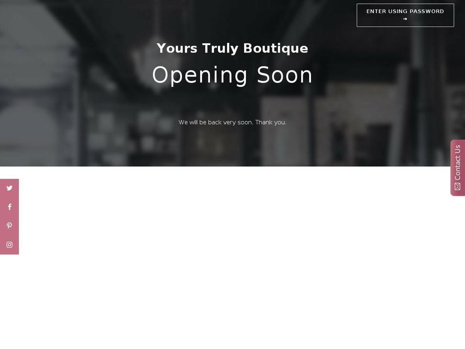 shop.yourstruly.boutique shopify website screenshot