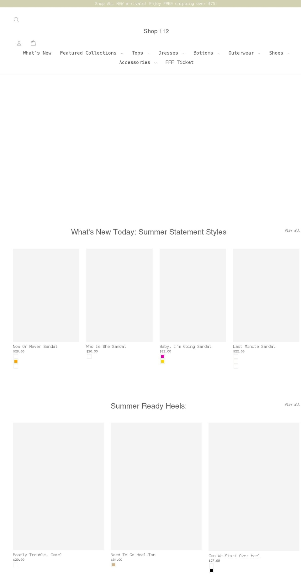 shop112.com shopify website screenshot