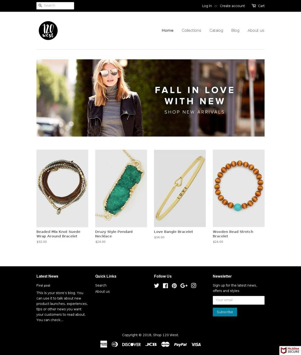shop120west.com shopify website screenshot