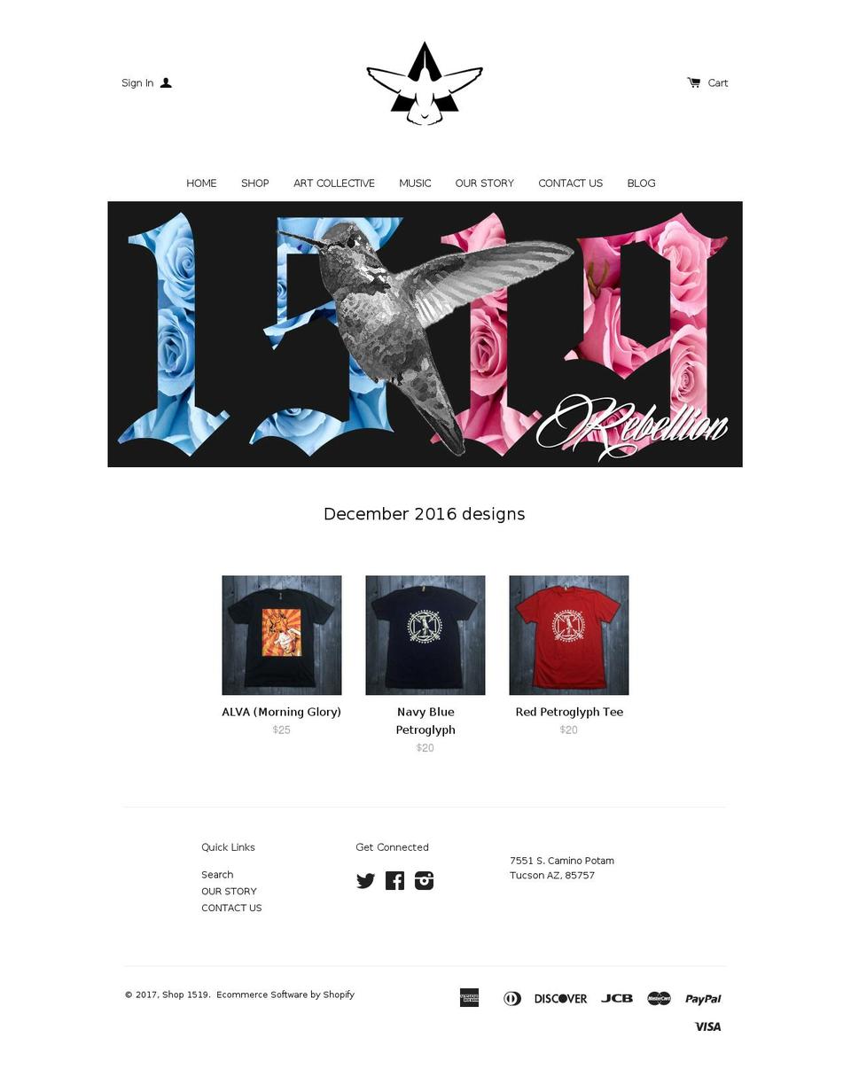 shop1519.com shopify website screenshot