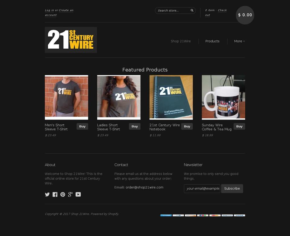 shop21wire.com shopify website screenshot