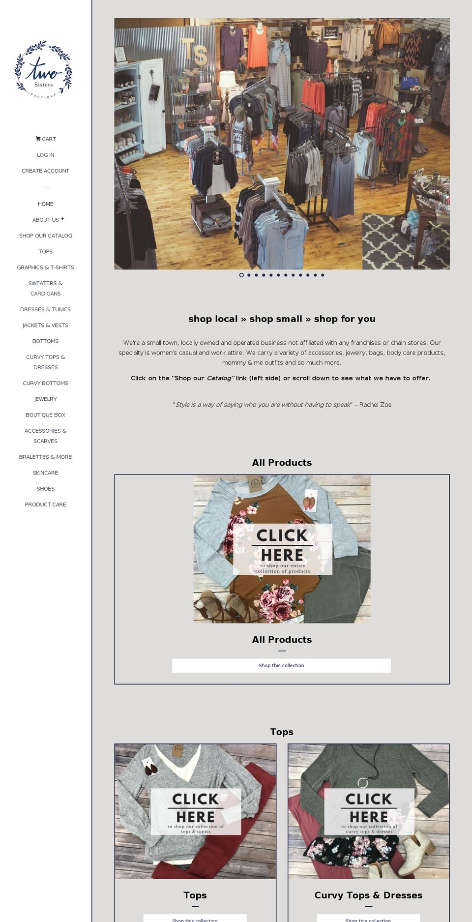 shop2sistersboutique.com shopify website screenshot