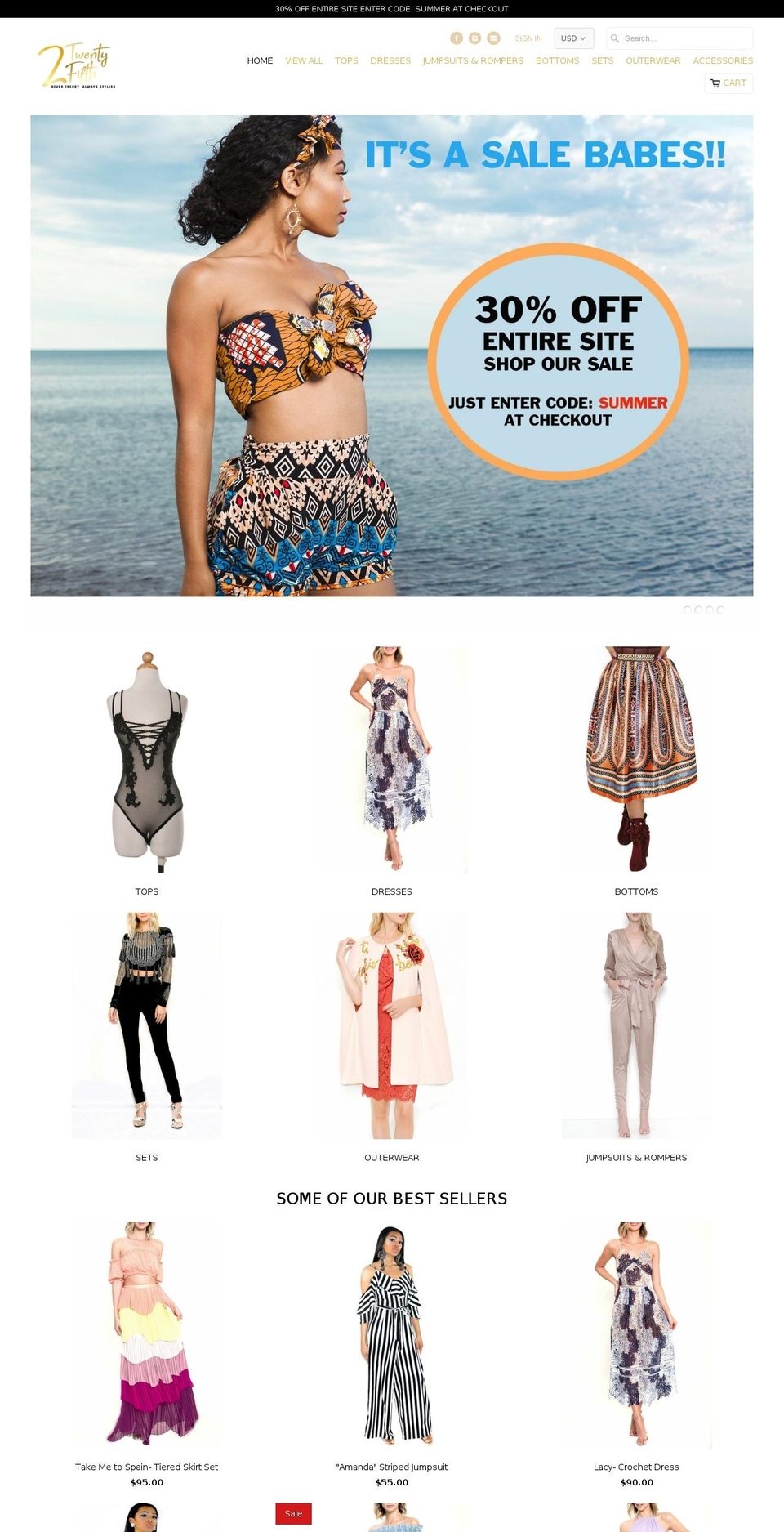 shop2twentyfifth.com — Shopify storefront screenshot