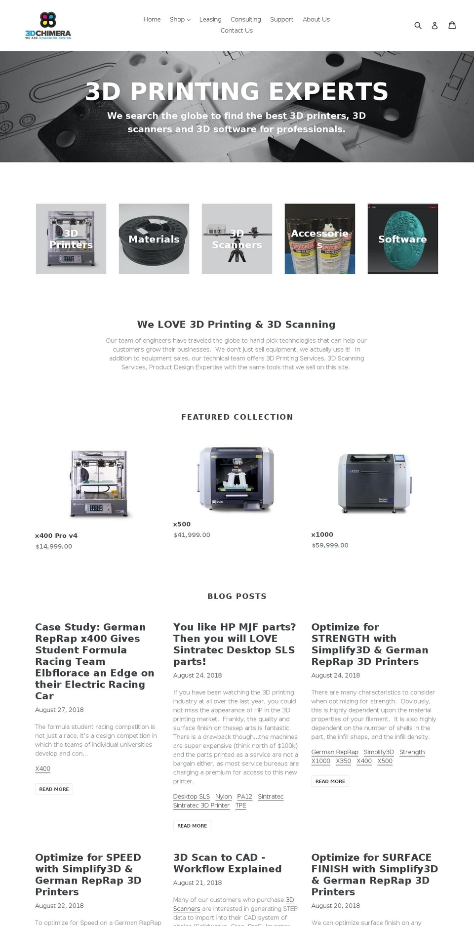 shop3dchimera.com shopify website screenshot