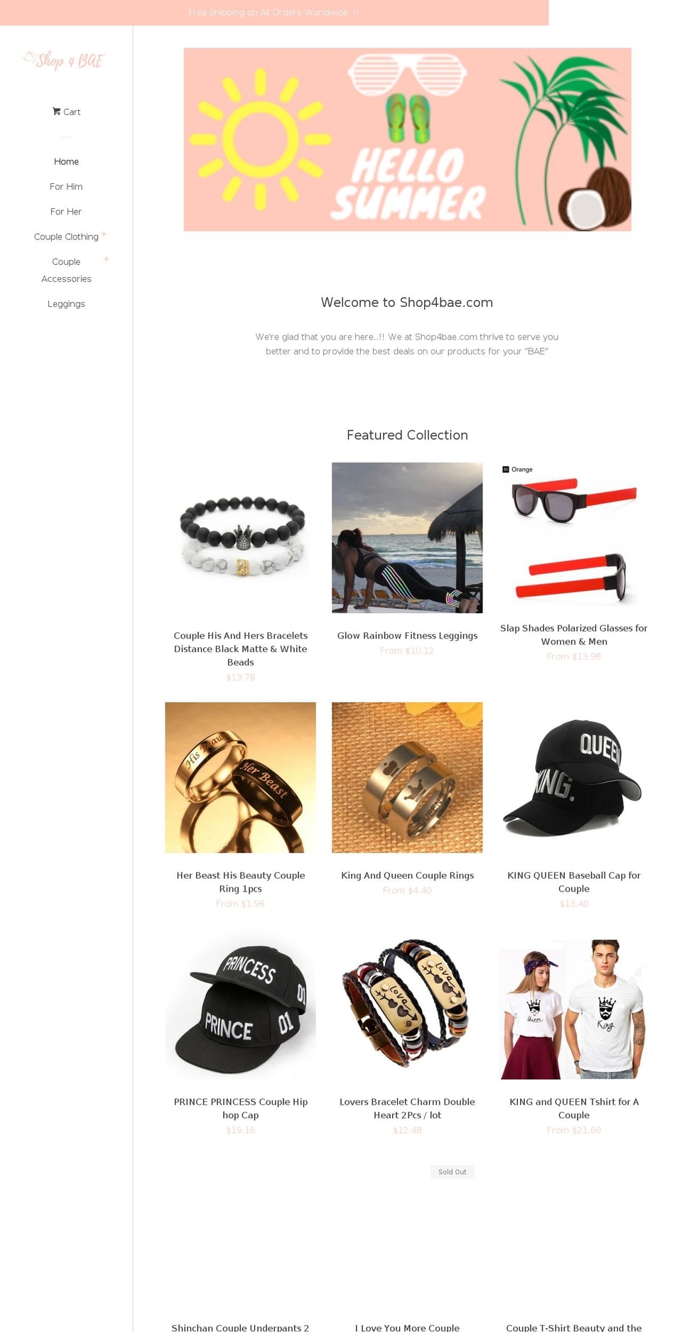 shop4bae.com — Shopify storefront screenshot