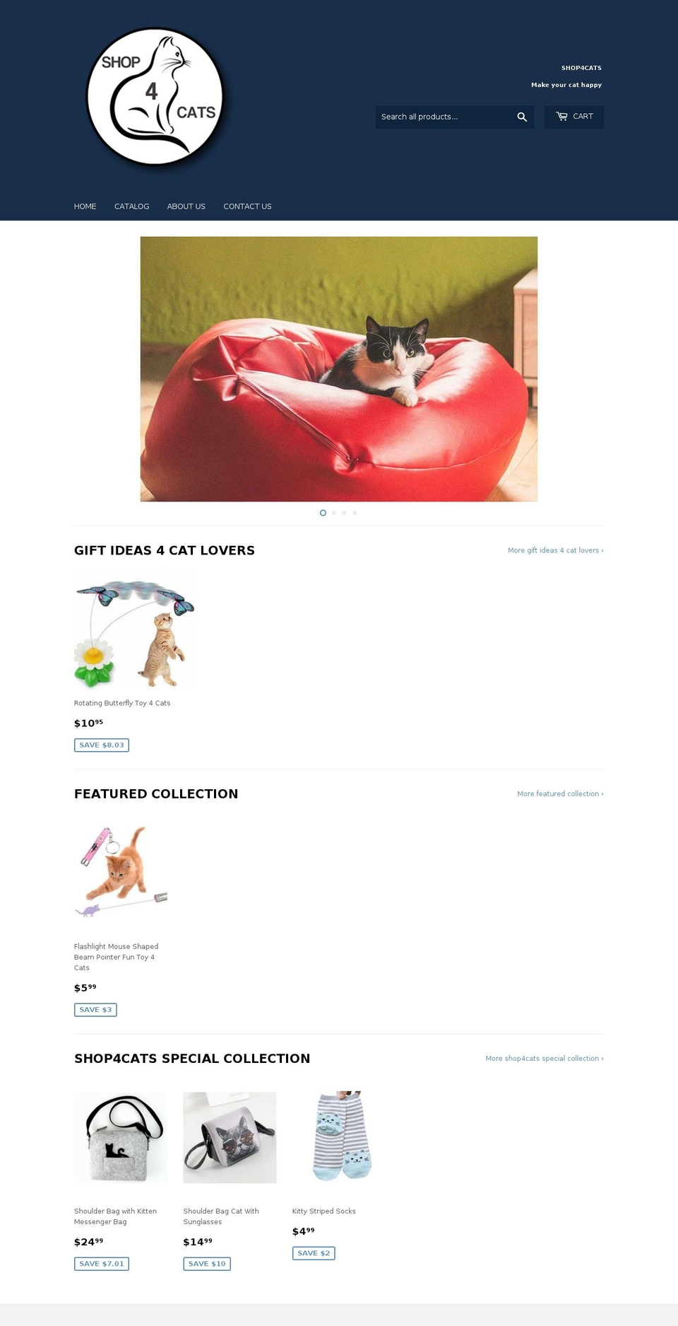 shop4cats.com — Shopify storefront screenshot