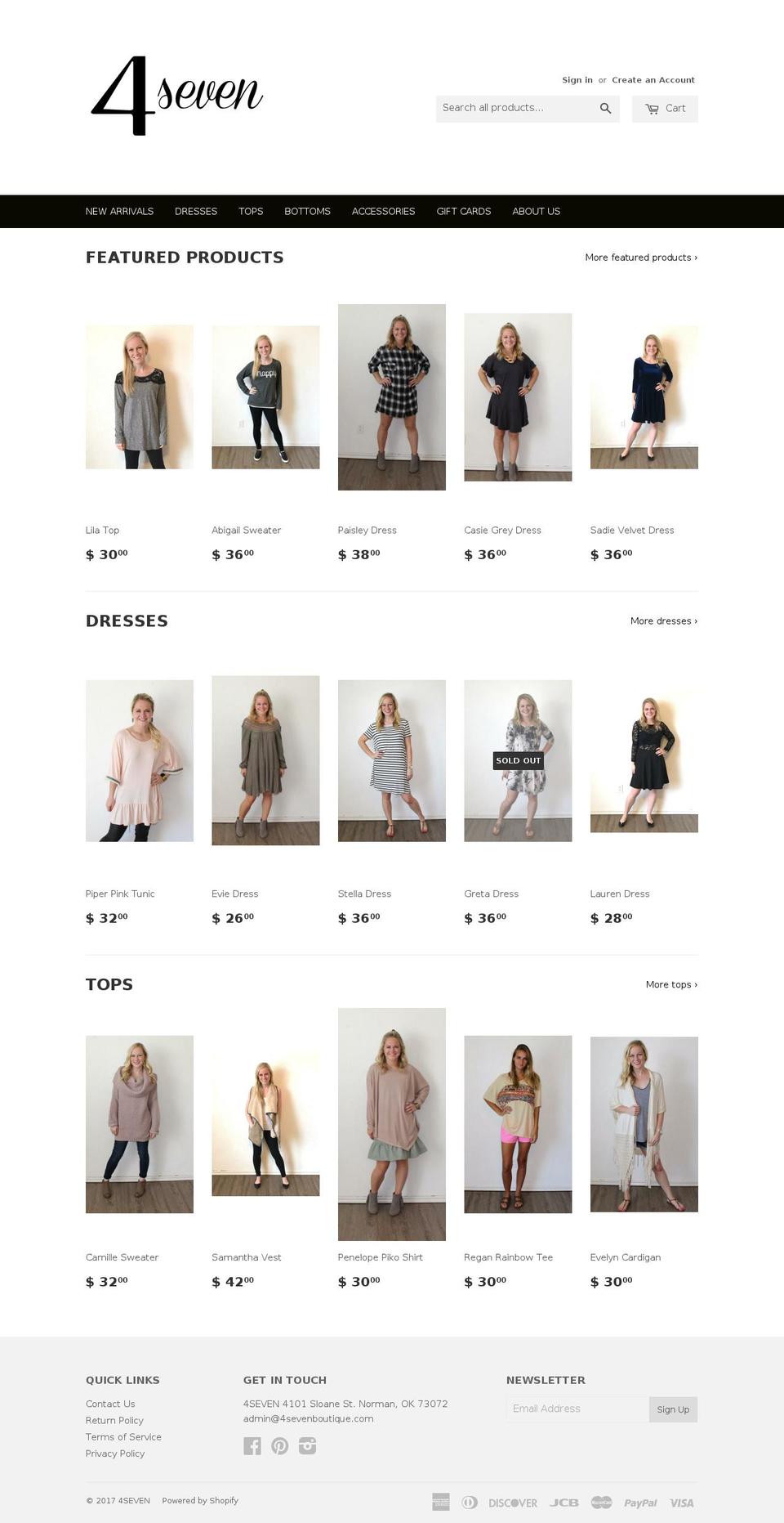 shop4seven.com shopify website screenshot