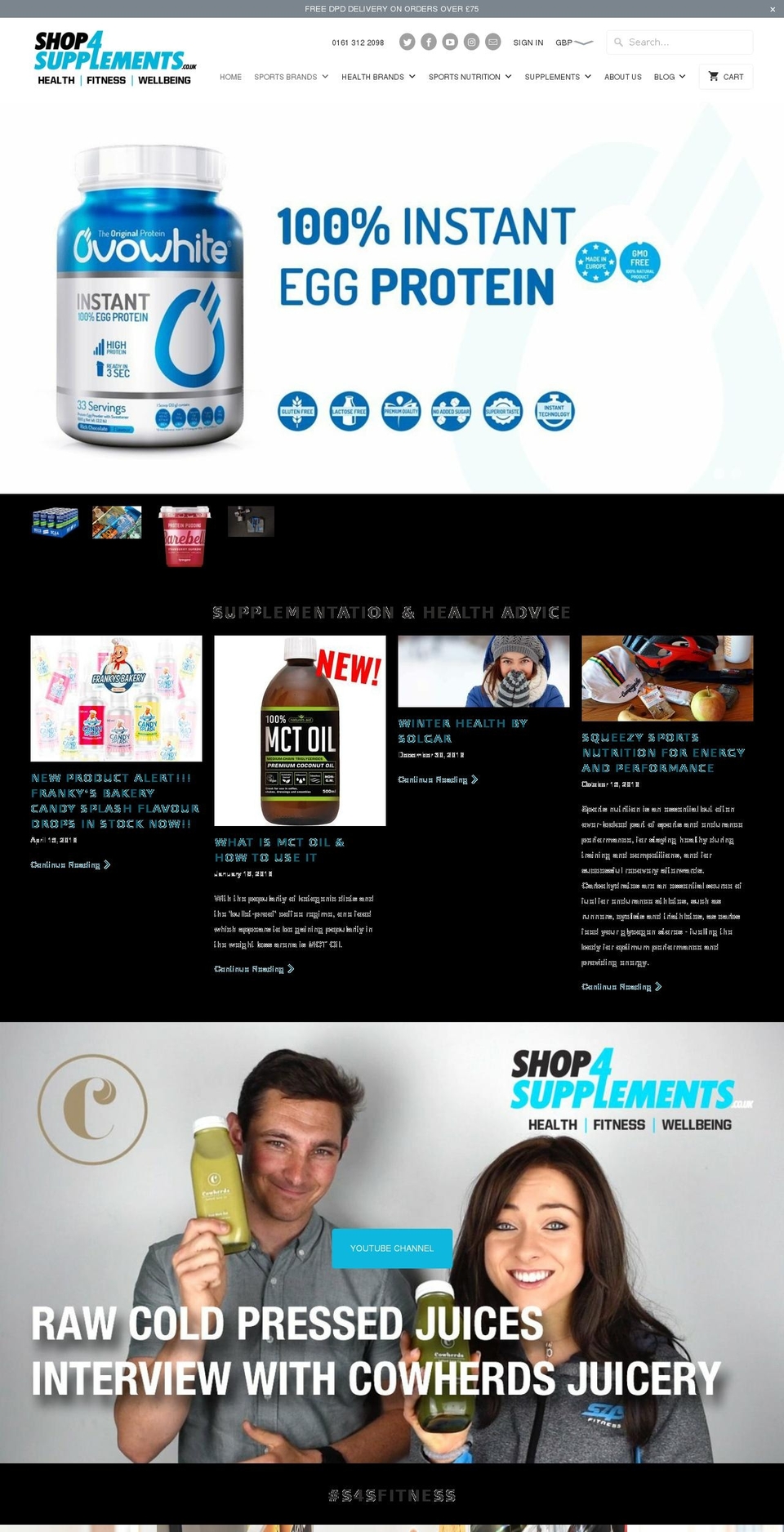 shop4supplements.co.uk shopify website screenshot