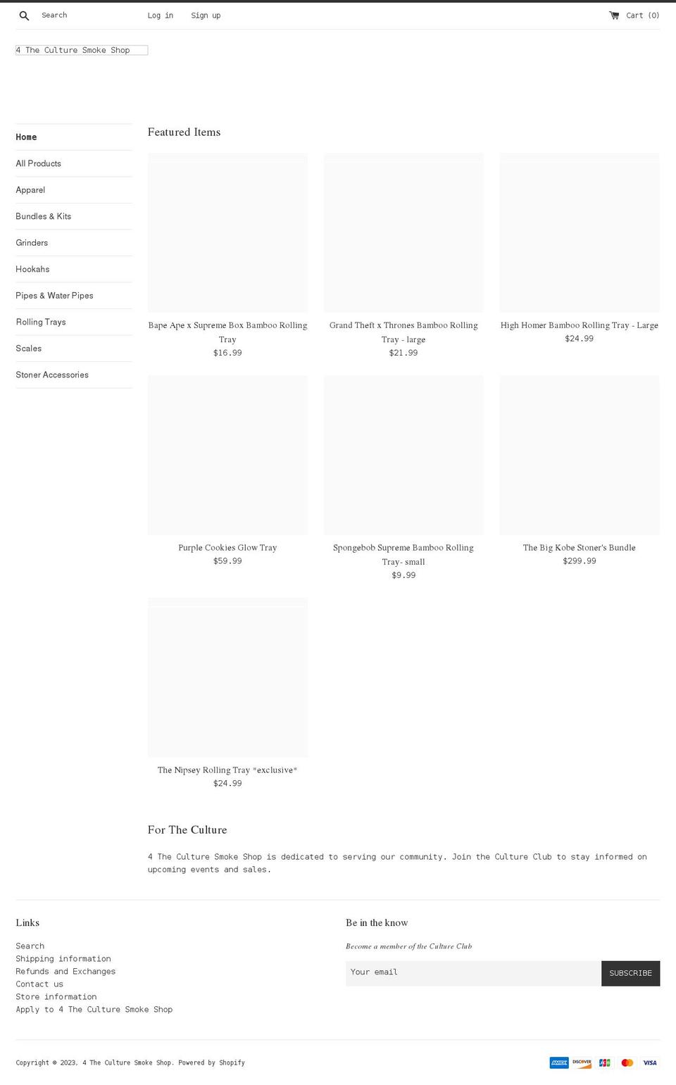 shop4theculture.com shopify website screenshot