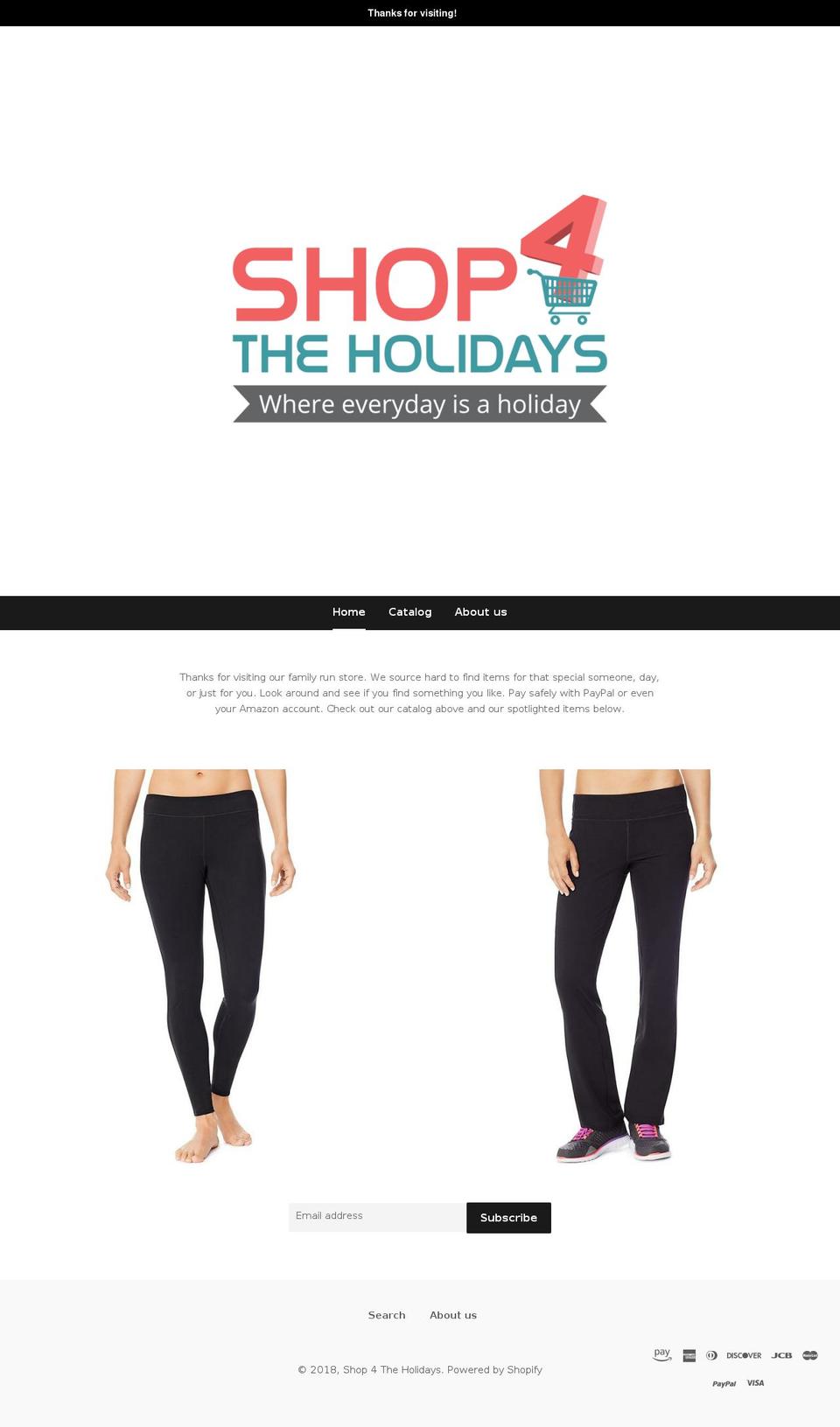shop4theholidays.com — Shopify storefront screenshot
