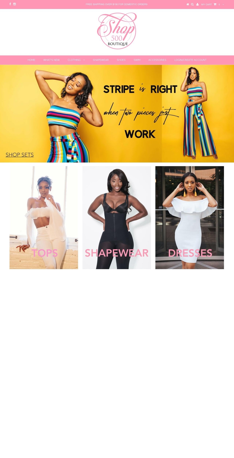 shop500boutique.com shopify website screenshot
