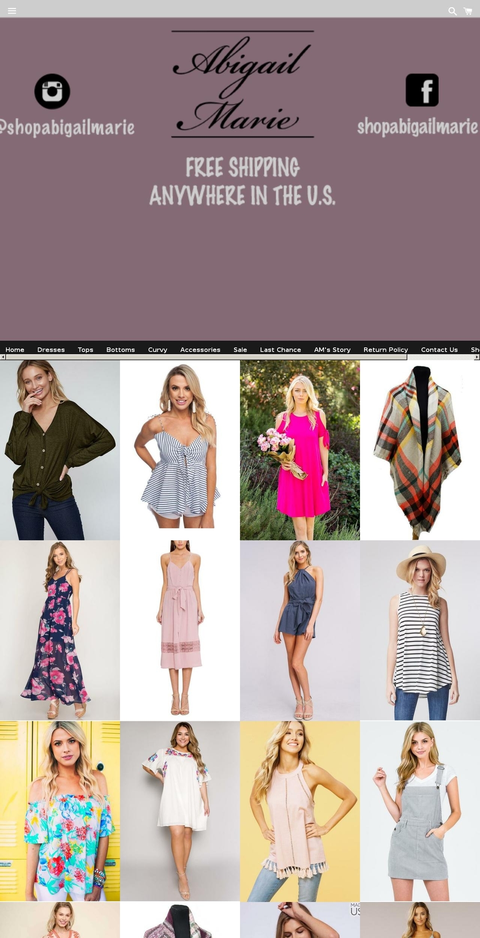 shopabigailmarie.com — Shopify storefront screenshot