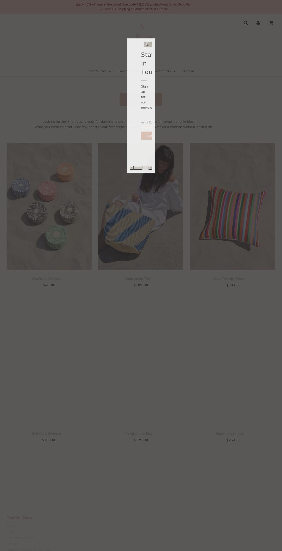 shopaboutlove.com shopify website screenshot