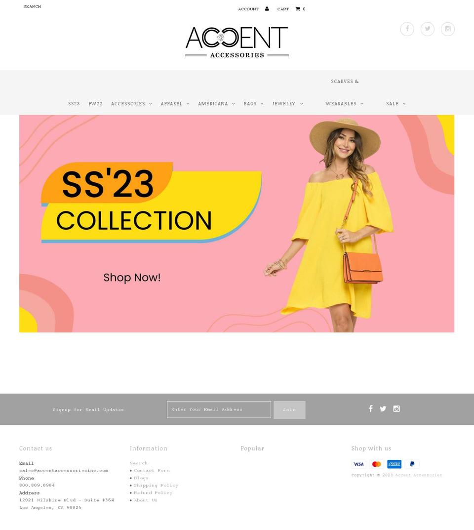 shopaccentaccessories.com — Shopify storefront screenshot