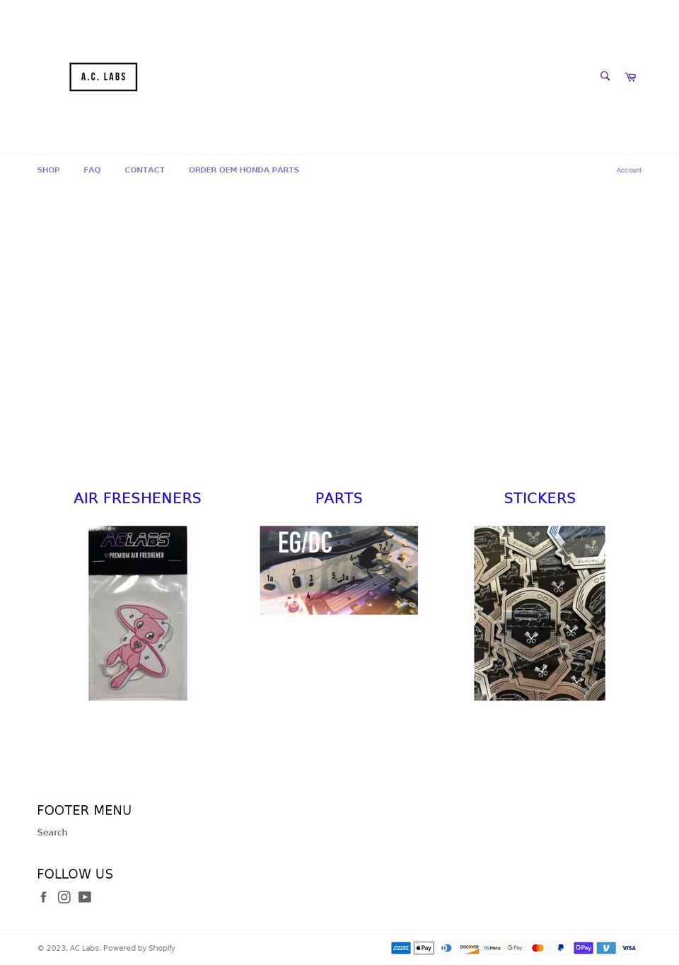 shopaclabs.com shopify website screenshot