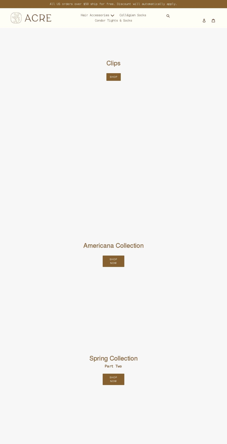 shopacregoods.com shopify website screenshot