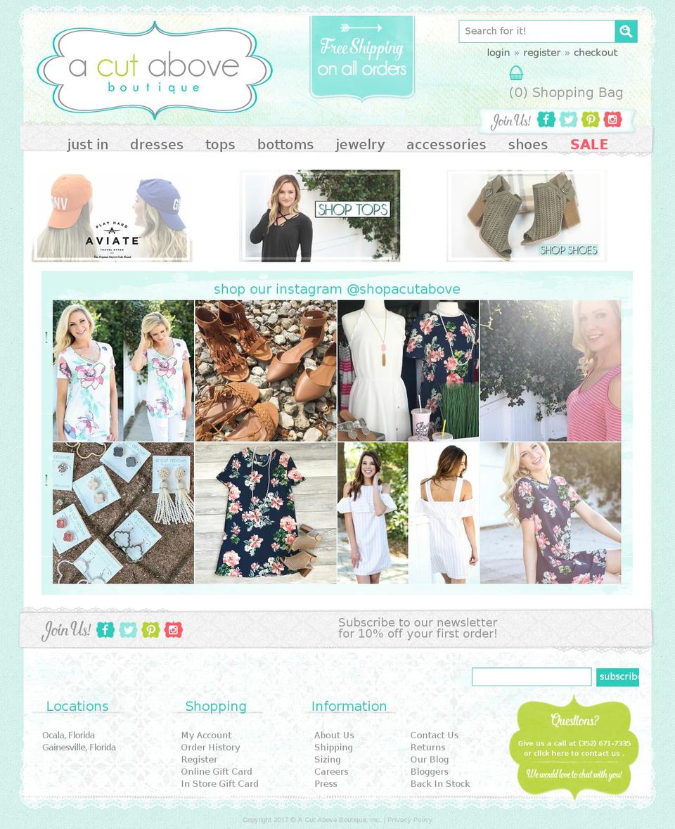 Speed Optimized : Copy of B Social Edits liq... Shopify theme site example shopacutabove.com