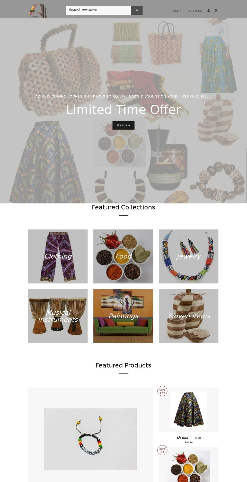 shopadisa.com shopify website screenshot