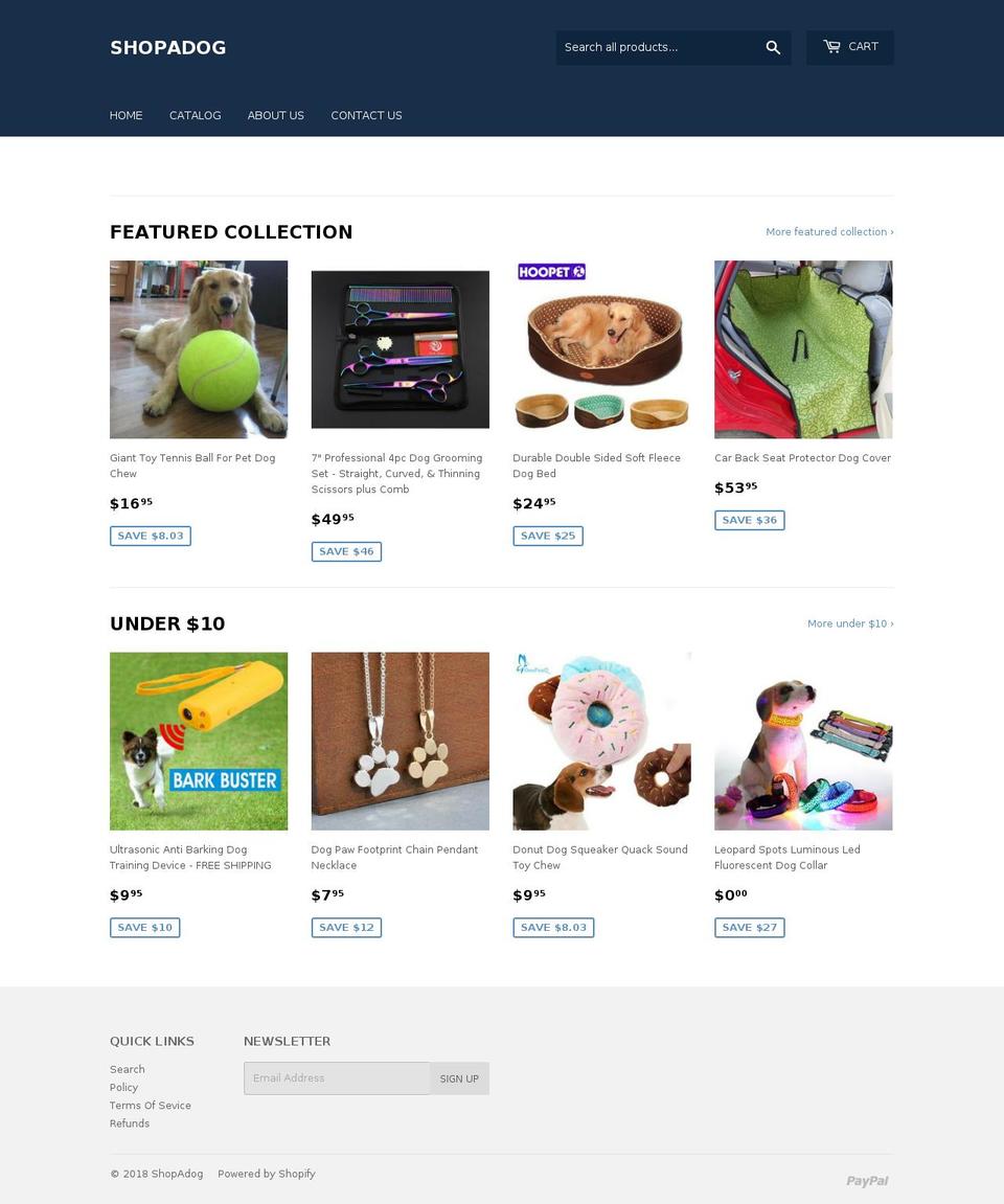 shopadog.com shopify website screenshot