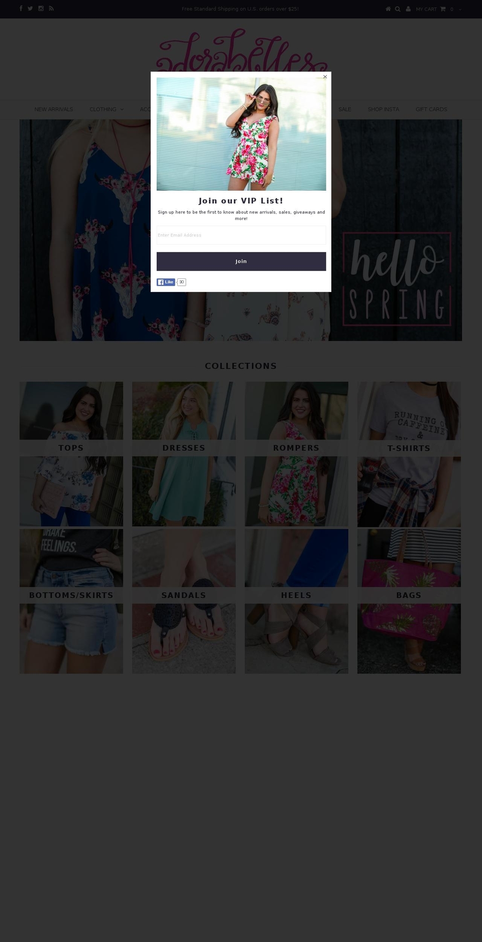 shopadorabelles.com shopify website screenshot