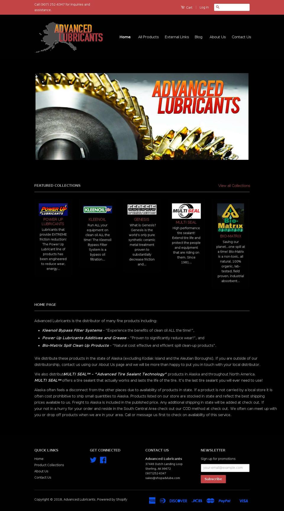 shopadvlube.com shopify website screenshot