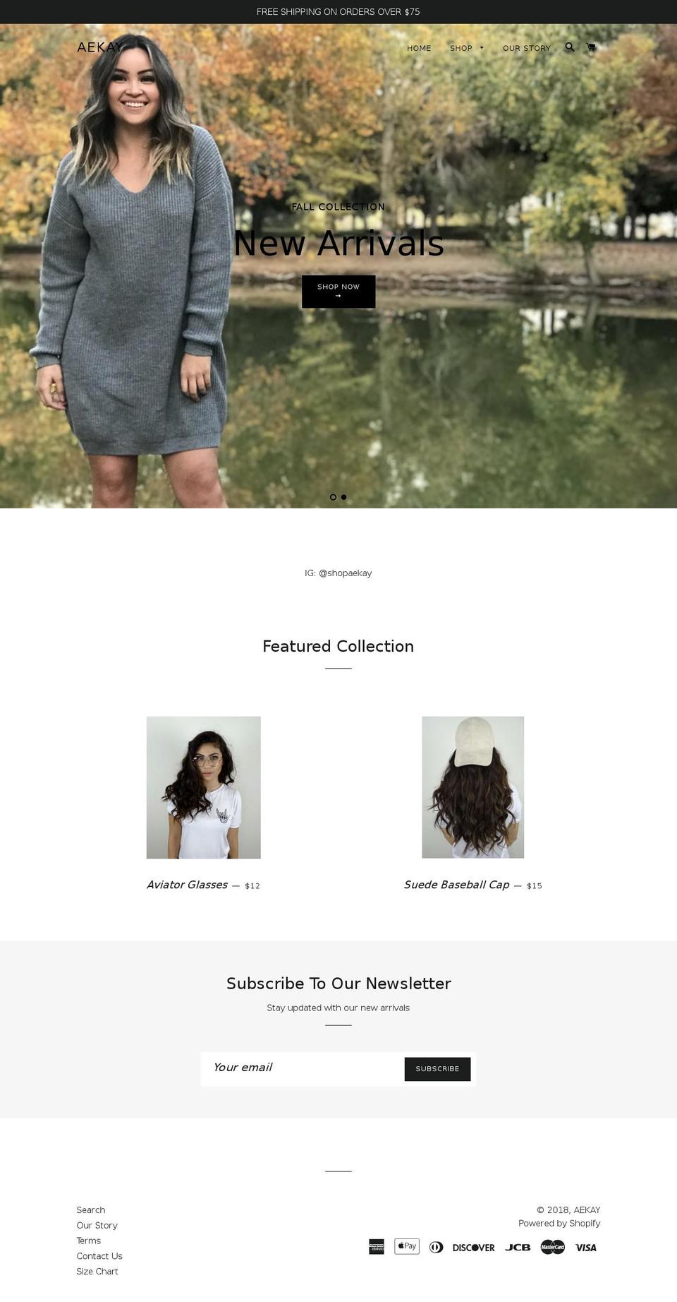 shopaekay.com shopify website screenshot