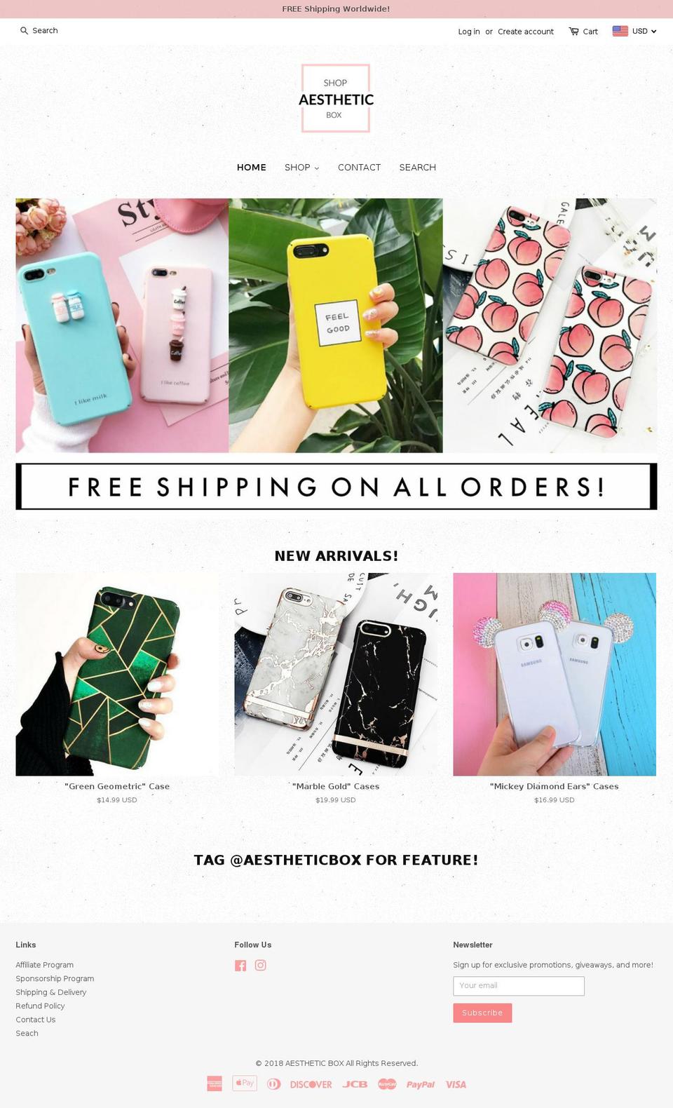 shopaestheticbox.com — Shopify storefront screenshot