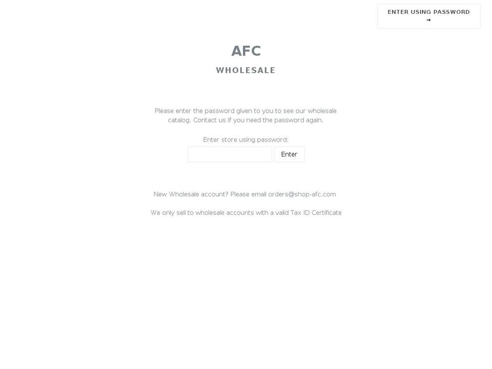 shopafc.com shopify website screenshot