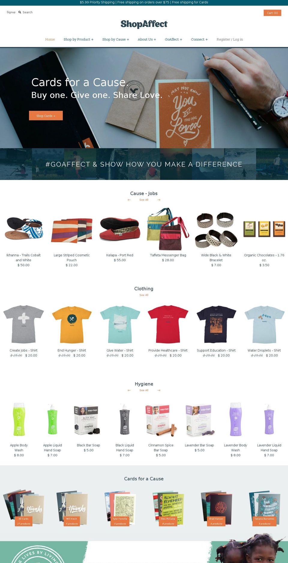 shopaffect.com shopify website screenshot
