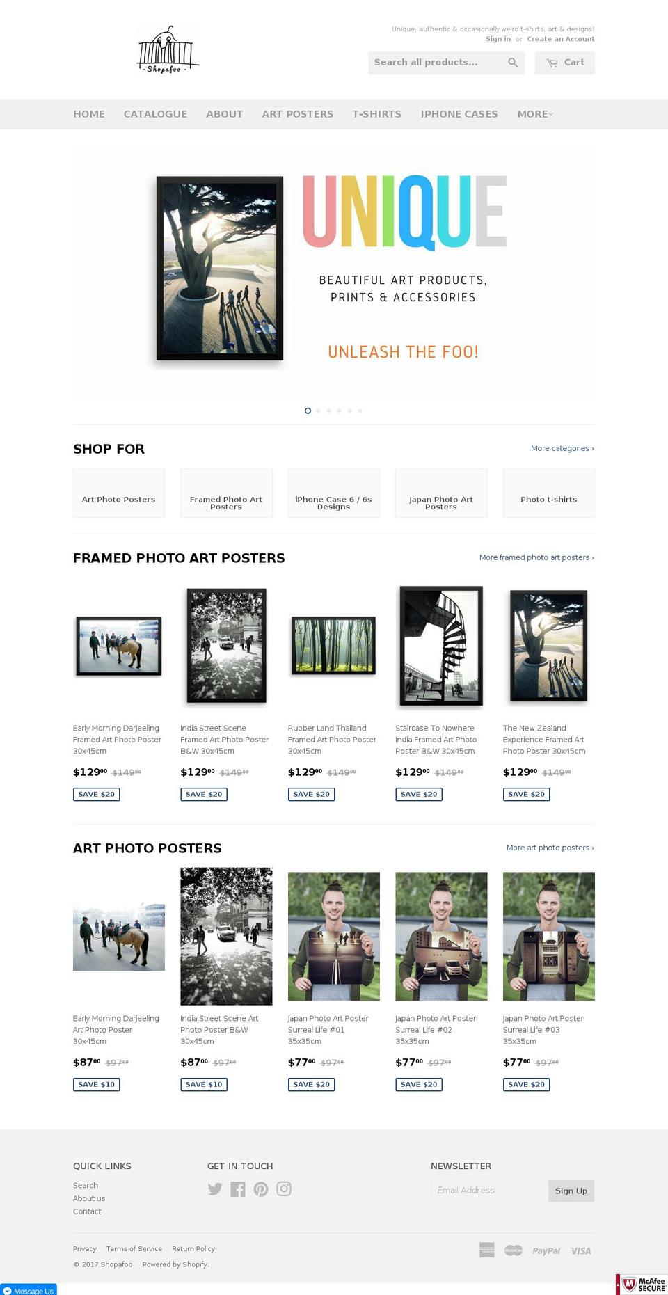 shopafoo.com shopify website screenshot